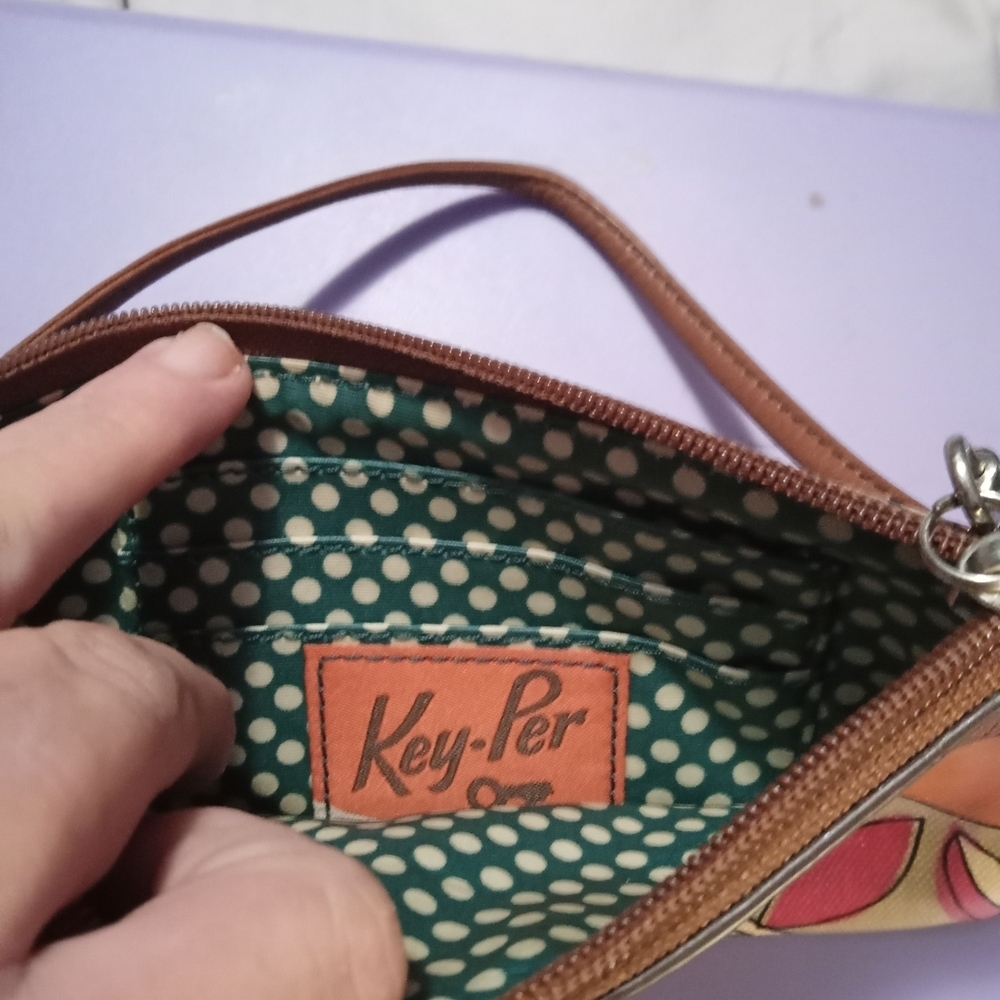 Fossil Orange and Pink Floral Wristlet - Picture 5 of 5